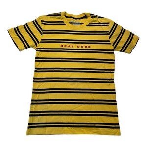 Neat Dude Striped Tee Black & Yellow with Embroidered Neat Dude